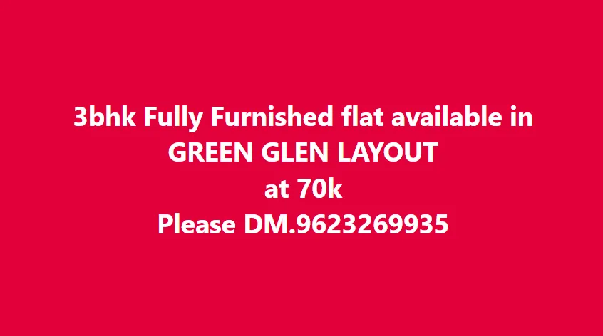 3 BHK for rent in Bellandur - ₹70,000 per month